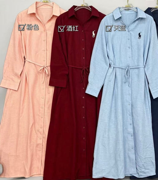 Polo Long Shirt (Pink)