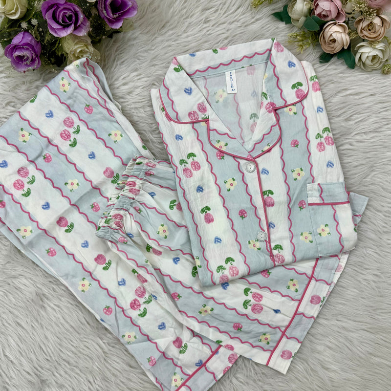 Half Sleeve Fruit Print PJ Set (3pc)