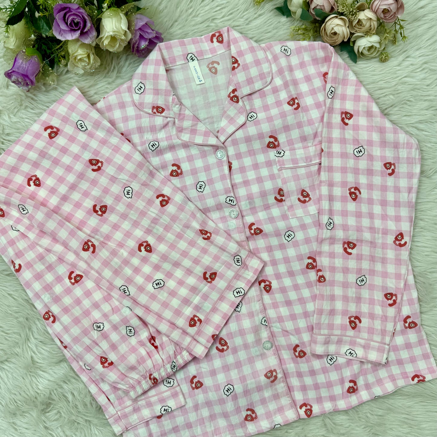 Full Sleeve Red Phone PJ Set (2pc)