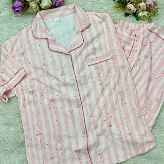 Half Sleeve Bow PJ Set (2pc)